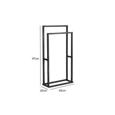 Porta Toalha Iron Piso 45x20 Preto Fosco Venturi