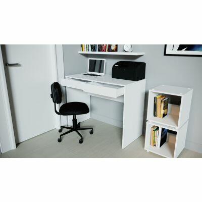 Mesa com 2 gavetas Branco Multivisão