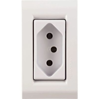 Conjunto para Móvel 1 Tomada 2P+T 10A Liz Branco Tramontina