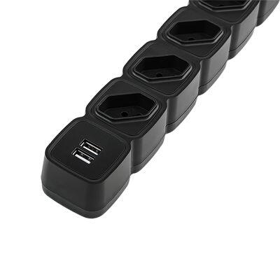 Protetor Eletrônico com 4 Tomadas e 2 USB EPE 204 USB Preto Intelbras