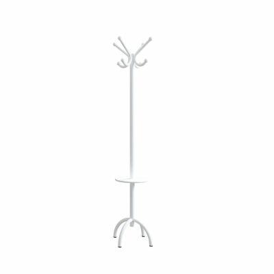 Cabideiro e Mesa de Apoio de Aço 47 x 47 x 172 Branco Multivisão