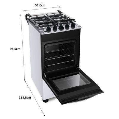 Fogão Piso BFO4NBB 4 Bocas Bivolt Branco Brastemp