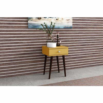 Mesa Lateral Multiuso 1 Gaveta 40x60x38 Amarela Movelbento