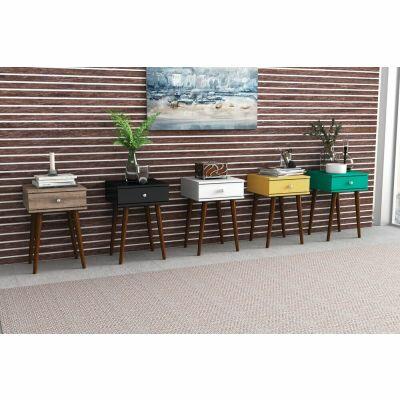 Mesa Lateral Multiuso 1 Gaveta 40x60x38 Branca Movelbento