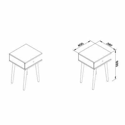 Mesa Lateral Multiuso Rustico 1 Gaveta MDP 40x60x38 Preto Movelbento