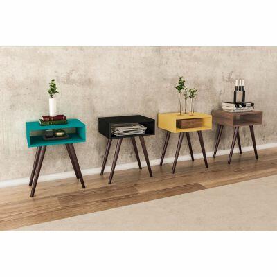 Mesa Lateral Multiuso MDP 46,5x60x35 Amarela Movelbento