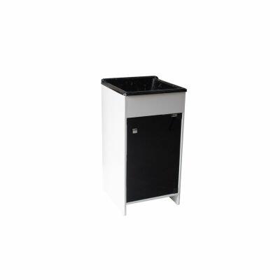Tanque Vidro com Cuba 45cm Branco/Preto Venturi