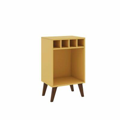 Mesa Lateral com Garrafeiro 43,8x71x32 Amarela Movelbento