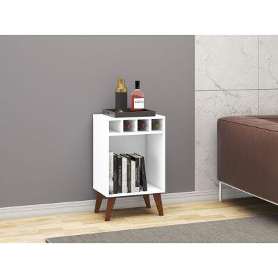 Mesa Lateral com Garrafeiro 43,8x71x32 Branca Movelbento