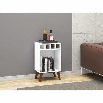 Mesa Lateral com Garrafeiro 43,8x71x32 Branca Movelbento