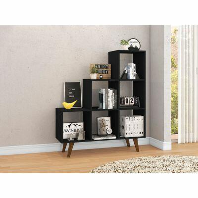 Estante 6 Nichos 104,5x123,5x35 Preta Movelbento