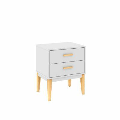 Criado Mudo Mesa de Cabeceira com Gaveta 50x59x38 Branca Movelbento