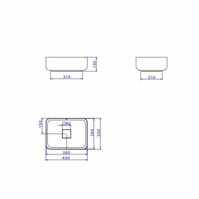 Cuba para Banheiro de Apoio Quadrada Slim 40x40 Marrom Fosco L.11040.M.22 Deca