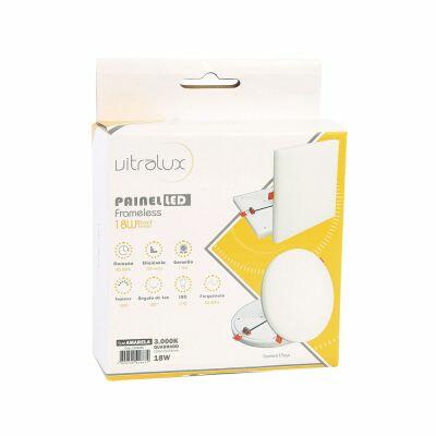 Painel de LED 2 em 1 Quadrado Bivolt 18W 3000K Luz Amarela Vitralux