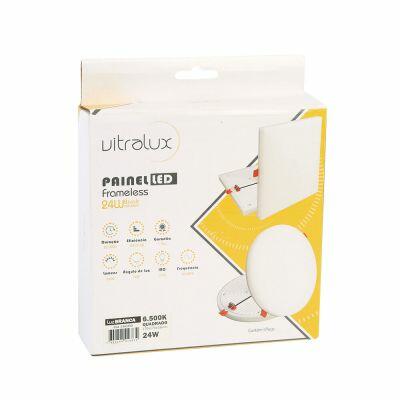 Painel de LED 2 em 1 Quadrado Bivolt 24W 6500K Luz Branca Vitralux