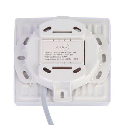 Painel de Sobrepor Fremeless Redondo 48W 3000K Branco Vitralux