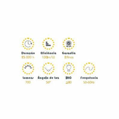 Kit Trilho com 3 Lâmpadas 7W Brand 6000K Bivolt Luz Branca Vitralux