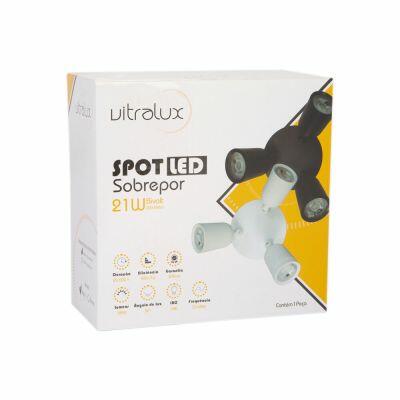 Spot LED Sobrepor 21W 3000K com Luz Amarela Vitralux