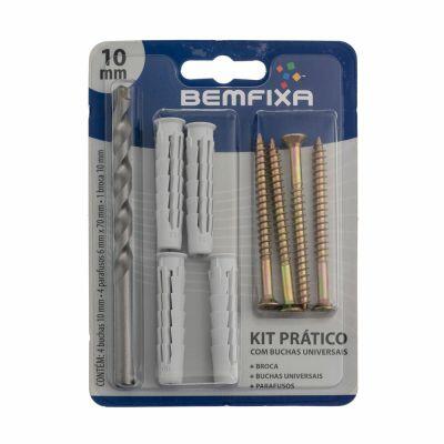 Kit Buchas Para Concreto Universal 10mm Cinza Bemfixa