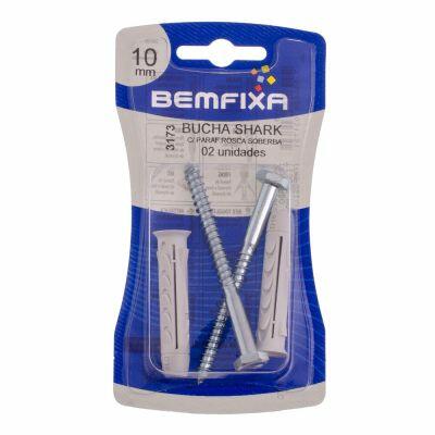 Kit Buchas Com Parafuso Sextavado 10mm Cinza Bemfixa