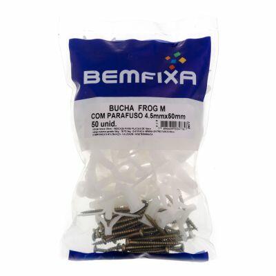 Bucha Para Drywall Com Parafuso para Painel 50 Peças 15mm Branco Bemfixa
