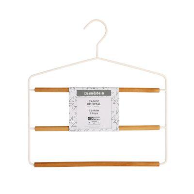 Cabide de Metal Triplo Branco Casa&Ideia