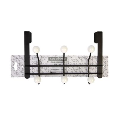 Cabide Metal 1 Peça Preto Casa&Ideia