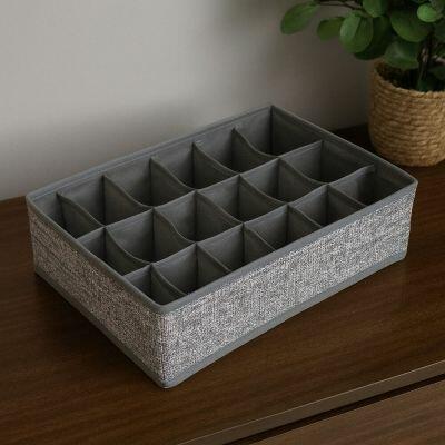 Caixa Organizadora 9X24X34cm com 18 Seções Cinza Casa&Ideia