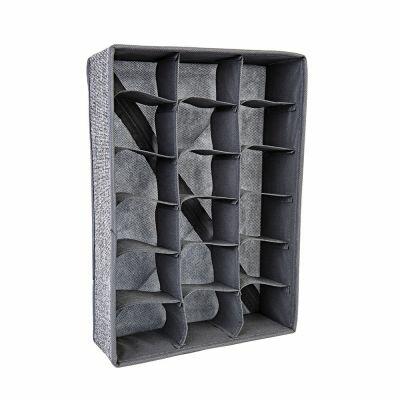 Caixa Organizadora 9X24X34cm com 18 Seções Cinza Casa&Ideia