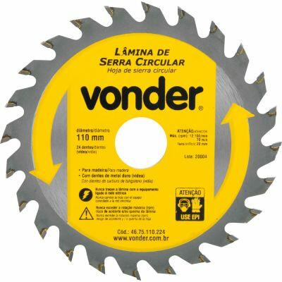 Lâmina de Serra Circular Videa 110mm 24 dentes Vonder