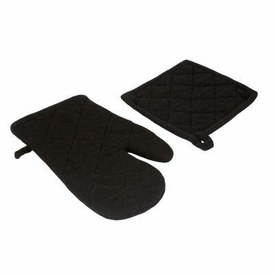 Kit Pega Panela e Luva 2 Peças Preto Casa&Ideia