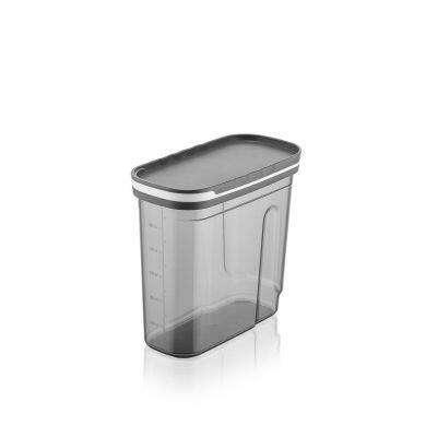 Pote de Pl&aacute;stico 1,8 litros Dupla Abertura Cinza Casa&Ideia