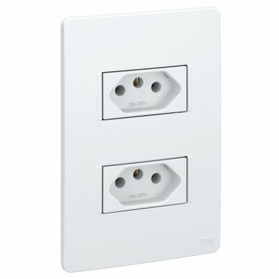Conjunto 2 Seções Tomada 2P+T 10A Esatta 250V Branco Weg