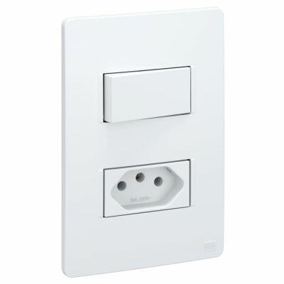 Conjunto 2 Seção 1S Tomada 2P+T 10A Esatta Branco 250V Weg