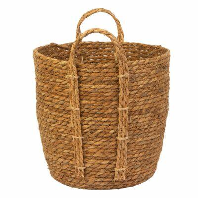 Cesta Decorativa Paille com Alça Natural 34X34X35cm Diagonal