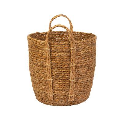 Cesta Decorativa Paille com Alça Natural 31X31X30cm Diagonal