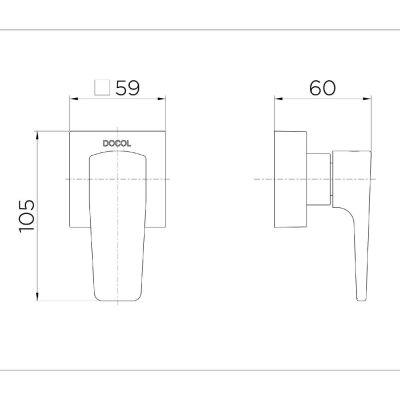 Acabamento para Registro 1/2", 3/4" e 1 Lift Onix Preto Fosco Docol
