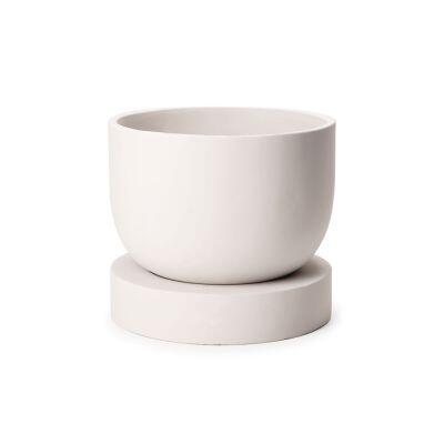 Cachepô Cimento 20,5x23 Off White Mart Collection