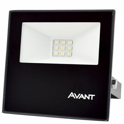 Refletor LED 10W Slim 3000K Bivolt Preto Avant