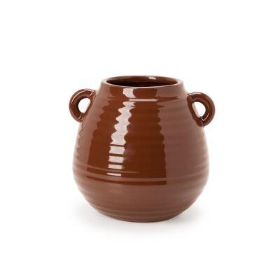 Vaso Cerâmica 19x19 Marrom Mart Collection
