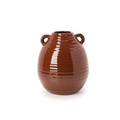 Vaso Cerâmica 25x21cm Marrom Mart Collection