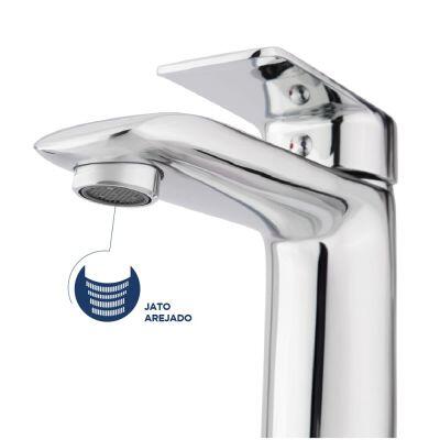 Torneira Misturador Monocomando para Banheiro de Mesa Bica Baixa 1/2" Maré Cromado Addra