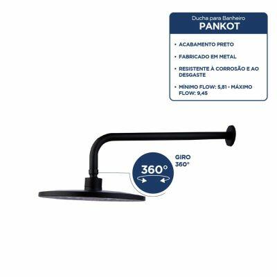 Chuveiro Pankot Preto 1/2" Addra