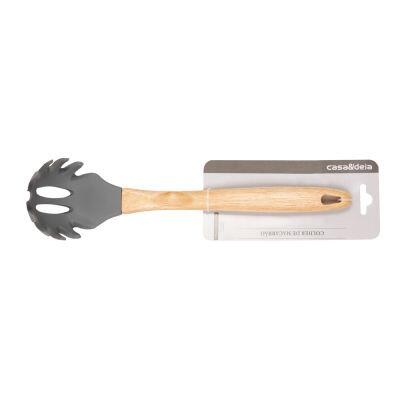 Colher de Macarrão Silicone 30x7cm Cinza Casa&Ideia