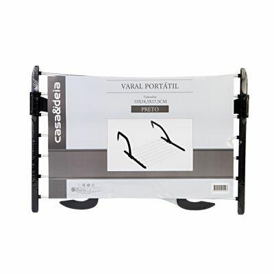 Varal Portátil 53x34,5x17,5cm Preto Casa&Ideia