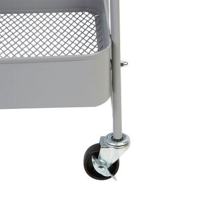 Carrinho Multiuso 3 Andares Ferro 45x30,5x77cm Cinza Casa&Ideia