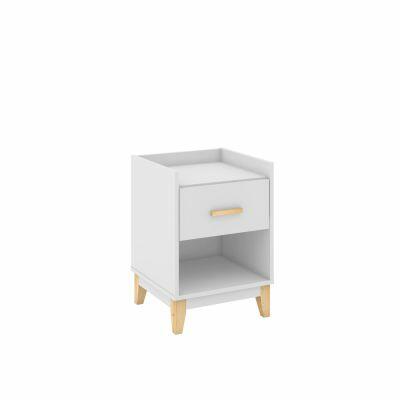 Criado Mudo 1 Gaveta 40X56X38,5cm Branco Movelbento