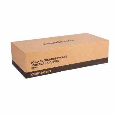 Jogo de Xícaras de Porcelana para Café 4 Peças 190ml Casa&Ideia