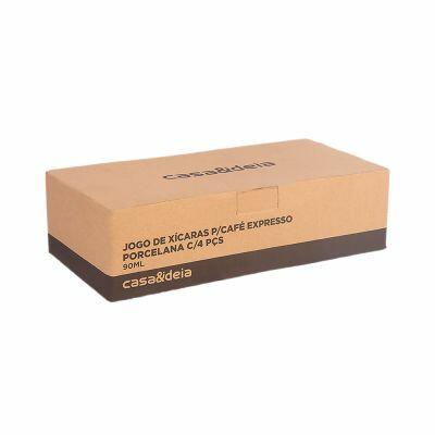 Jogo de Xícaras de Porcelana para Café Expresso 4 Peças 90ml Casa&Ideia