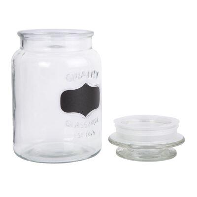 Pote Vidro 1l Lousa Transparente Casa&Ideia